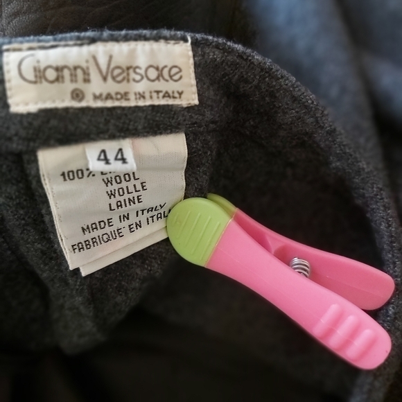 Versace vintage wool and leather pencil skirt size 44 Gianni Versace - Picture 14 of 14